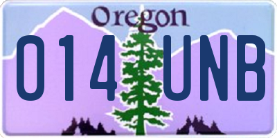 OR license plate 014UNB