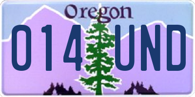 OR license plate 014UND