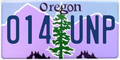 OR license plate 014UNP