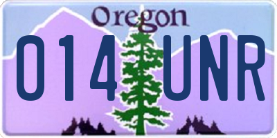 OR license plate 014UNR