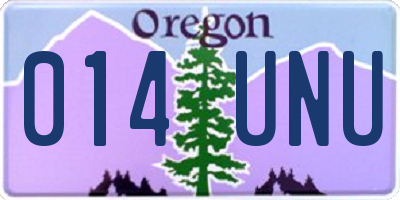 OR license plate 014UNU
