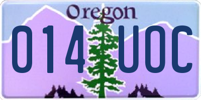 OR license plate 014UOC