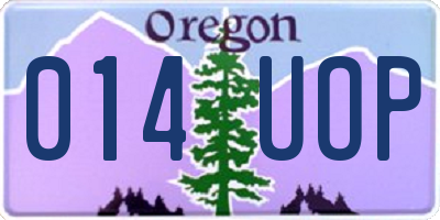OR license plate 014UOP