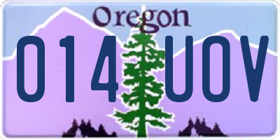 OR license plate 014UOV