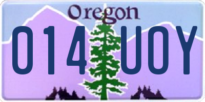 OR license plate 014UOY