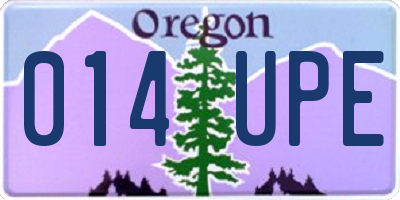 OR license plate 014UPE