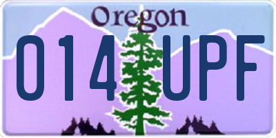 OR license plate 014UPF