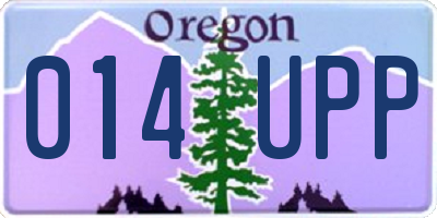 OR license plate 014UPP