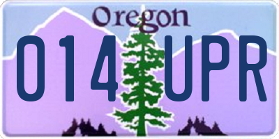 OR license plate 014UPR