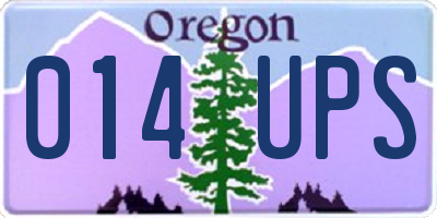 OR license plate 014UPS
