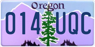 OR license plate 014UQC