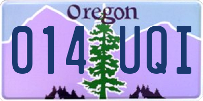 OR license plate 014UQI