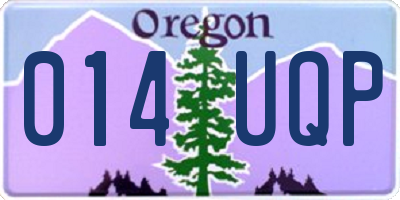OR license plate 014UQP