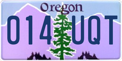 OR license plate 014UQT