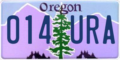 OR license plate 014URA