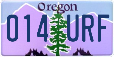 OR license plate 014URF
