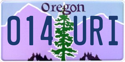 OR license plate 014URI
