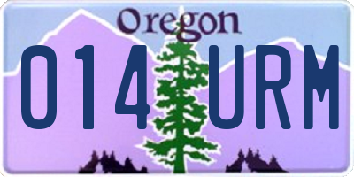 OR license plate 014URM