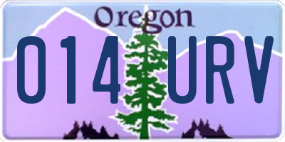 OR license plate 014URV