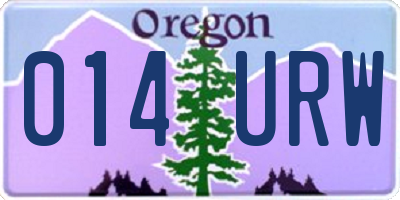 OR license plate 014URW