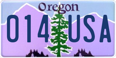 OR license plate 014USA