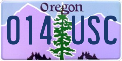 OR license plate 014USC