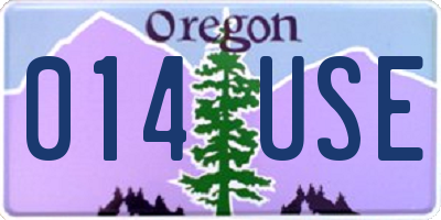 OR license plate 014USE