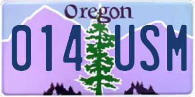 OR license plate 014USM