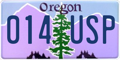 OR license plate 014USP
