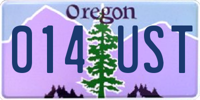 OR license plate 014UST