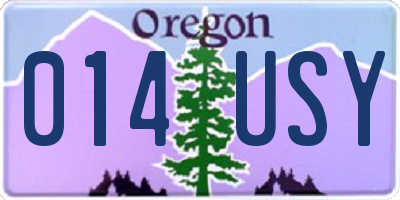OR license plate 014USY