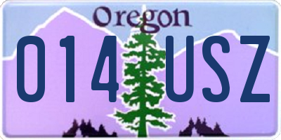 OR license plate 014USZ