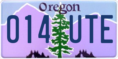 OR license plate 014UTE