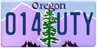 OR license plate 014UTY