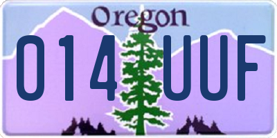 OR license plate 014UUF