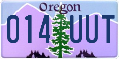 OR license plate 014UUT