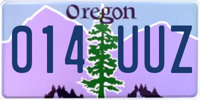 OR license plate 014UUZ