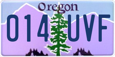 OR license plate 014UVF