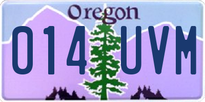 OR license plate 014UVM