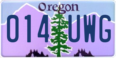 OR license plate 014UWG