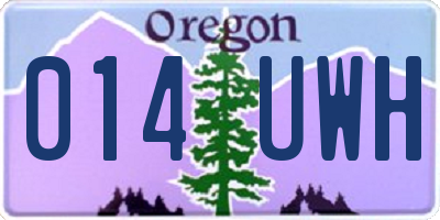 OR license plate 014UWH
