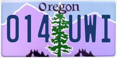 OR license plate 014UWI