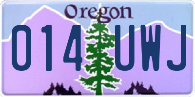OR license plate 014UWJ