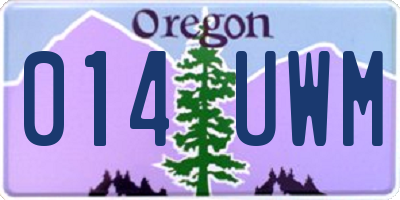 OR license plate 014UWM