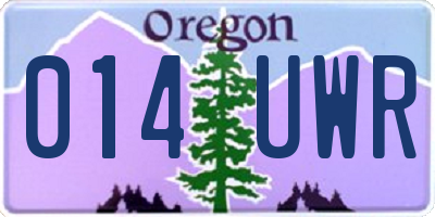 OR license plate 014UWR
