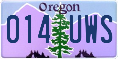 OR license plate 014UWS
