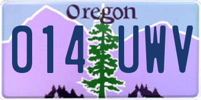 OR license plate 014UWV
