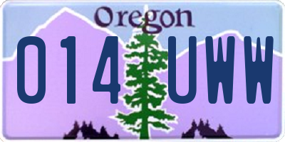 OR license plate 014UWW