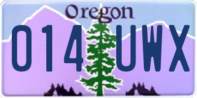 OR license plate 014UWX