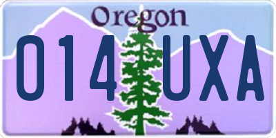 OR license plate 014UXA